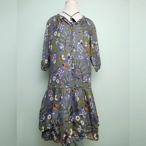 Grey Dress with garden pattern